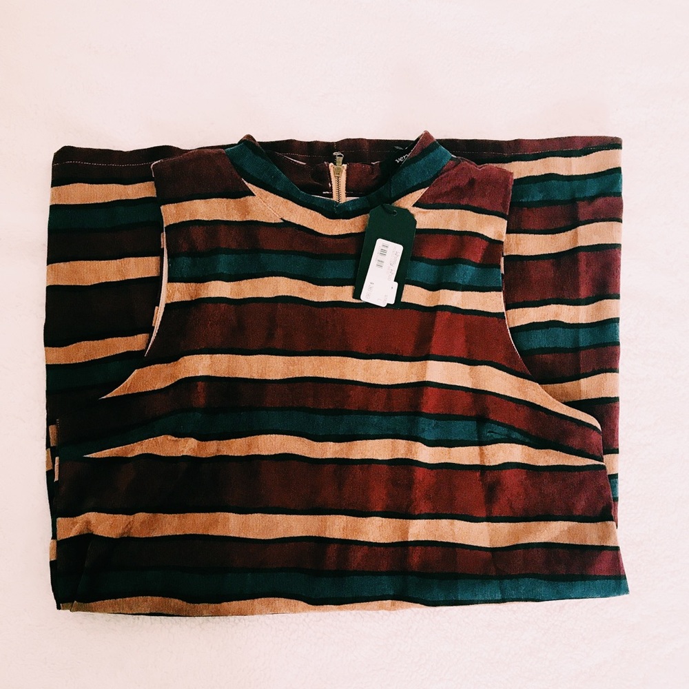 striped mid length dress